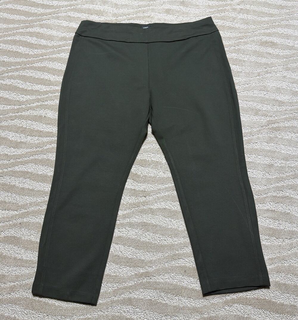 Express Women's Ponte Pant Plus Size XXL Green High Rise NWT